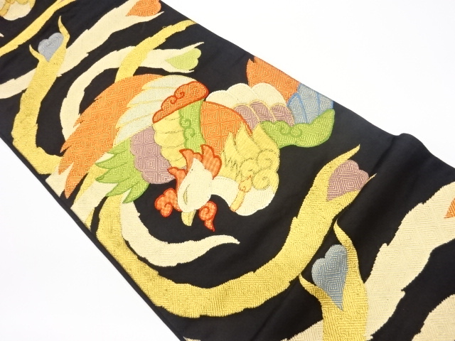 リサイクル　鳳凰模様織出し袋帯